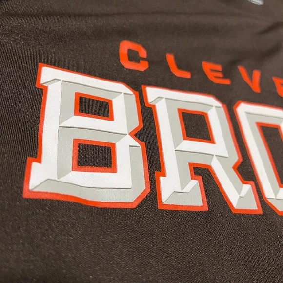 Cleveland Browns Shirt Mens Large Brown Orange Camo Long Sleeve NFL Team Apparel - Picture 4 of 13